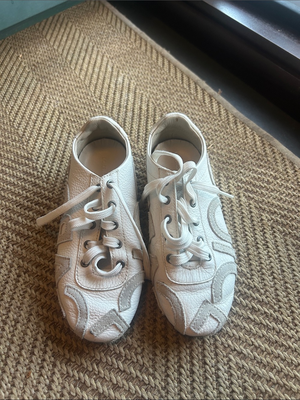 Dolce & Gabbana Kids White Leather Lace-Up Sneakers